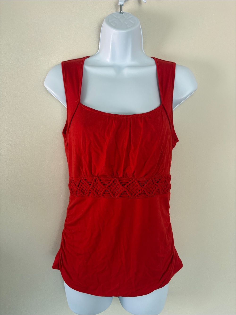 Ricki's Burnt Orange Crochet-Waist Tank Top